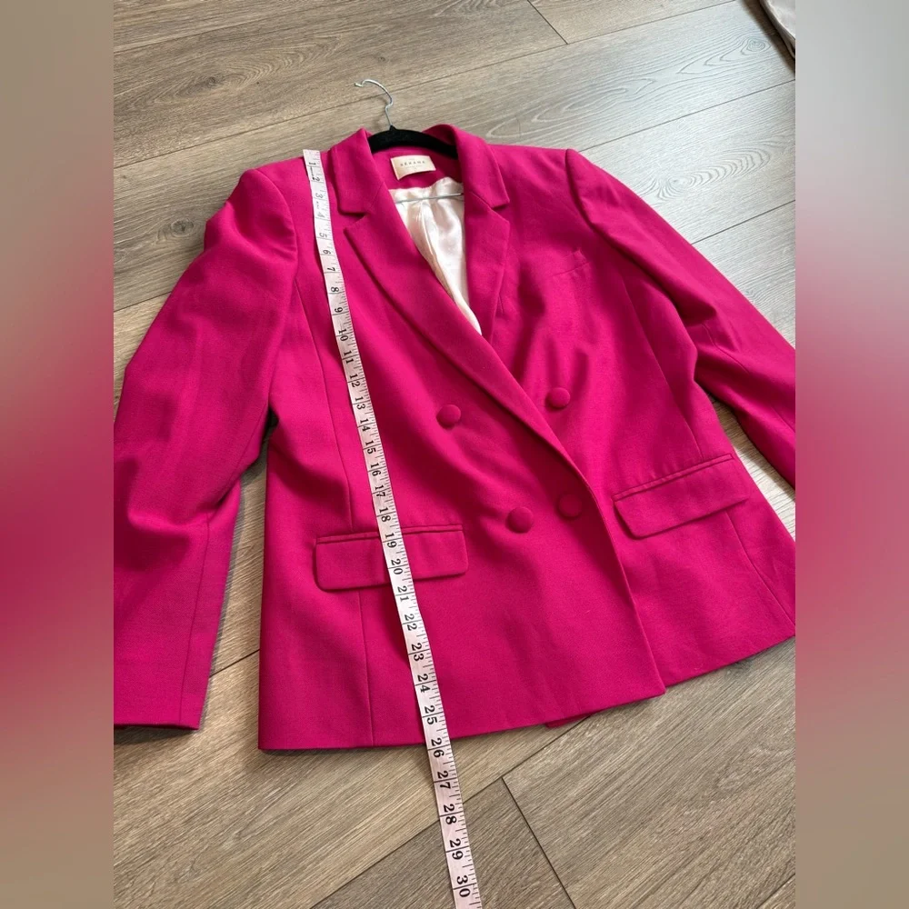 Sezane Raspberry Double-Breasted Blazer - Picture 10 of 11